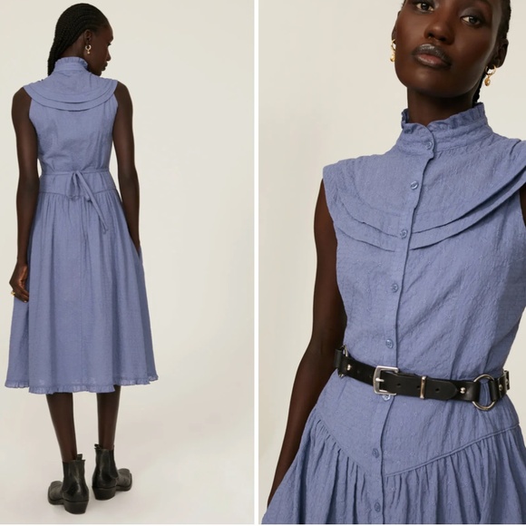 Pamela Love x RTR Blue Eyelet Midi Dress - Picture 2 of 6